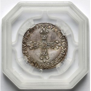 Francja, Ludwik XIII, 1/4 ecu 1642-F, Anger