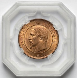 Francja, Napoleon III, 10 centimes 1852-A, Paryż - rzadkie