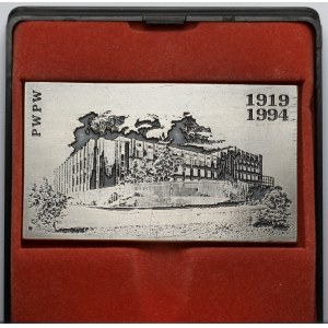 Plakieta SREBRO 75 lat PWPW 1919 - 1994 - RZADKA