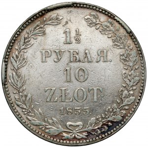 1-1/2 rubla = 10 złotych 1835 НГ, Petersburg
