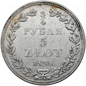 3/4 rubla = 5 złotych 1838 MW, Warszawa