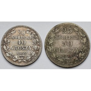 40 i 50 groszy 1846-1850 MW, Warszawa - zestaw (2szt)