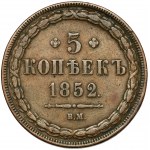 5 kopiejek 1852 BM, Warszawa - najrzadsze