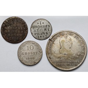 1-10 groszy 1772-1840 i 30 krajcarów 1775 - zestaw (4szt)