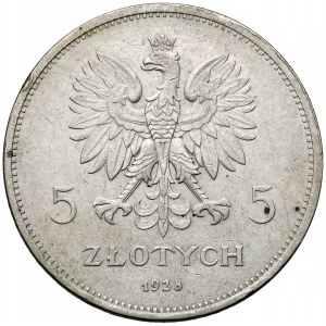 Nike 5 złotych 1928 bez znaku, Bruksela
