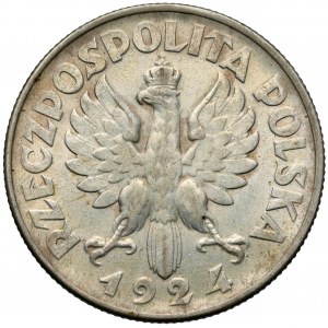 Kobieta i kłosy 2 złote 1924 Filadelfia - ODWROTKA
