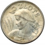 Kobieta i kłosy 2 złote 1924 Filadelfia - ODWROTKA