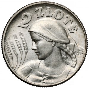 Kobieta i kłosy 2 złote 1925 z kropką, Londyn