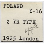 Kobieta i kłosy 2 złote 1925 z kropką, Londyn
