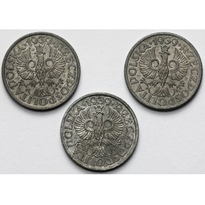 Generalna Gubernia, 1 grosz 1939 - zestaw (3szt)