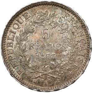 Francja, 5 franków 1873-A, Paryż