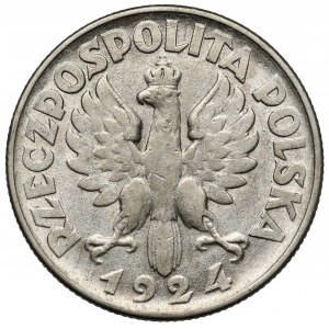Kobieta i kłosy 2 złote 1924 Filadelfia - ODWROTKA