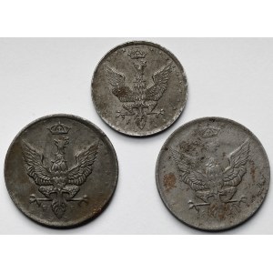 Królestwo Polskie, 5-10 fenigów 1917-1918 - zestaw (3szt)
