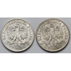 Głowa Kobiety 2 złote 1933 - zestaw (2szt)