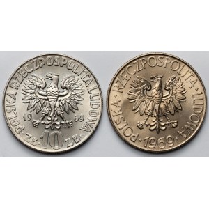 10 złotych 1969 Kopernik i Kościuszko - zestaw (2szt)
