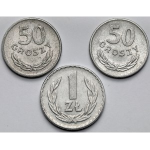 1 złoty i 50 groszy 1957-1968 - zestaw (3szt)