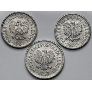 1 złoty i 50 groszy 1957-1968 - zestaw (3szt)