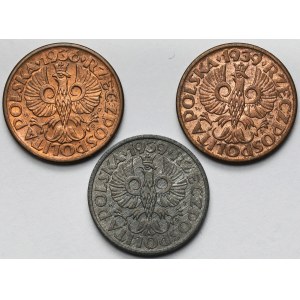 1 grosz 1936-1939 - zestaw (3szt)
