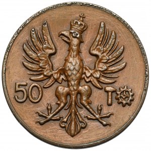 Próba BRĄZ 50 marek 1923 Kobieta i kłosy - b.rzadka