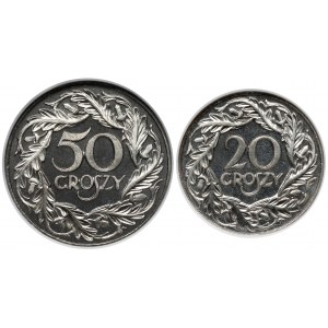 20 i 50 groszy 1923 - LUSTRZANE - zestaw (2szt)
