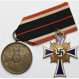 Niemcy, III Rzesza, Krzyż Matki Brązowy (Mutterkreuz) i Medal za Kampanię 1939 - zestaw (2szt)