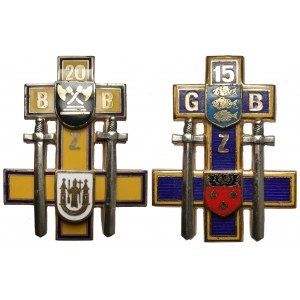 III RP, Odznaka, 15 Brygada Zmechanizowana Giżycko i 20 Brygada Zmechanizowana Bartoszyce - zestaw (2szt)