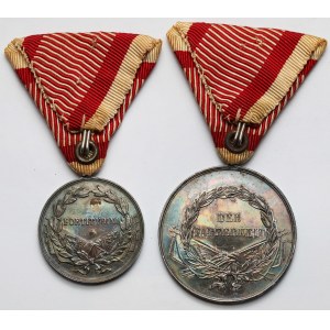 Austro-Węgry, Medal za Odwagę i Medal za Waleczność - PIĘKNE - zestaw (2szt)