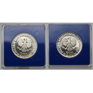 SREBRO 200 złotych 1980 Lake Placid - Skoki - zestaw (2szt)