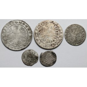 Śląsk, od Greszla do 15 krajcarów (XVII w.) - zestaw (5szt)