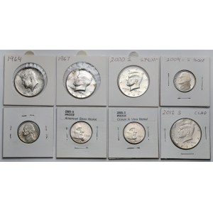 USA, 1/2 dolara i 5 centów 1964-2012 - zestaw (8szt)