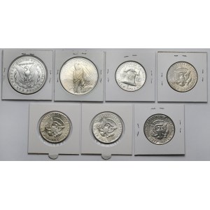 USA, 1 i 1/2 dolara 1881-1971 - zestaw (7szt)