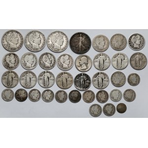 USA, od 3 centów do 1/2 dolara - zestaw (36szt)