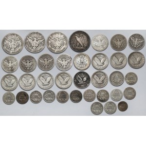 USA, od 3 centów do 1/2 dolara - zestaw (36szt)