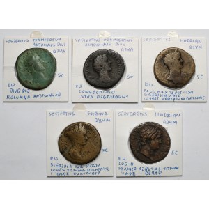 Hadrian, Sabina i Antoninus Pius, Sesterce - zestaw (5szt)
