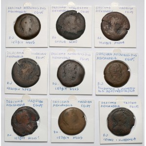 Cesarstwo Rzymskie, Drachmy, Aleksandria - zestaw (9szt)