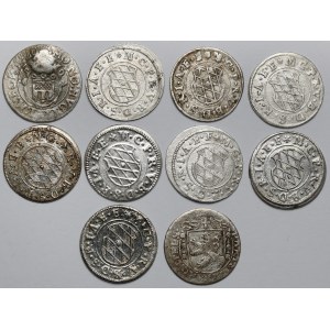 Głównie Bawaria, 2 krajcary (XVII w.) - zestaw (10szt)
