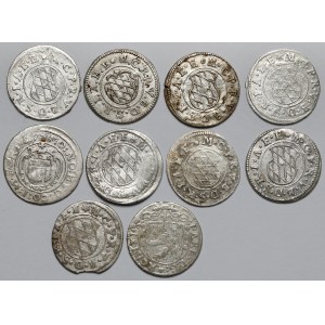 Głównie Bawaria, 2 krajcary (XVII w.) - zestaw (10szt)