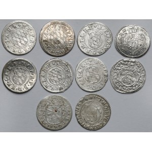 Głównie Bawaria, 2 krajcary (XVII w.) - zestaw (10szt)