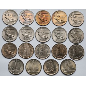 10 złotych 1964-1965 okolicznościowe - zestaw (19szt)