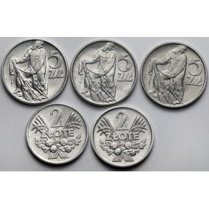 2-5 złotych 1959-1974 - zestaw (5szt)