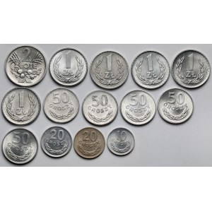 10 groszy - 2 złote 1949-1984 - zestaw (14szt)