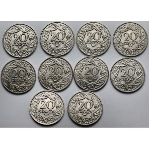 20 groszy 1923 - mennicze - pakiet (10szt)