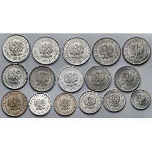 10 groszy - 1 złoty 1949-1973 - zestaw (16szt)