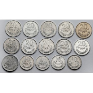10-20 groszy 1949-1971 - zestaw (15szt)
