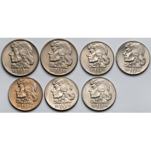 10 złotych 1960-1973 Kościuszko - zestaw (7szt)