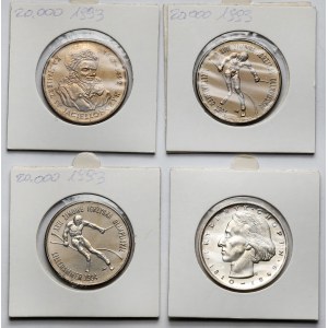 50-20.000 złotych 1972-1993, w tym SREBRO - zestaw (4szt)