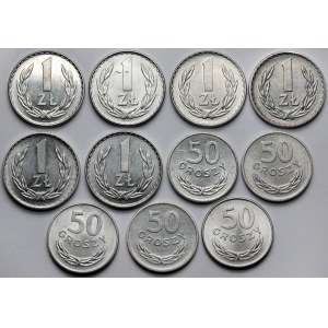 50 groszy - 1 złoty 1970-1984 - zestaw (11szt)