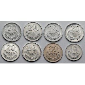 10-20 groszy 1949-1970 - zestaw (8szt)