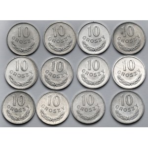 10 groszy 1965-1981 - zestaw (12szt)