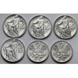 2-5 złotych 1959-1974 - zestaw (6szt)